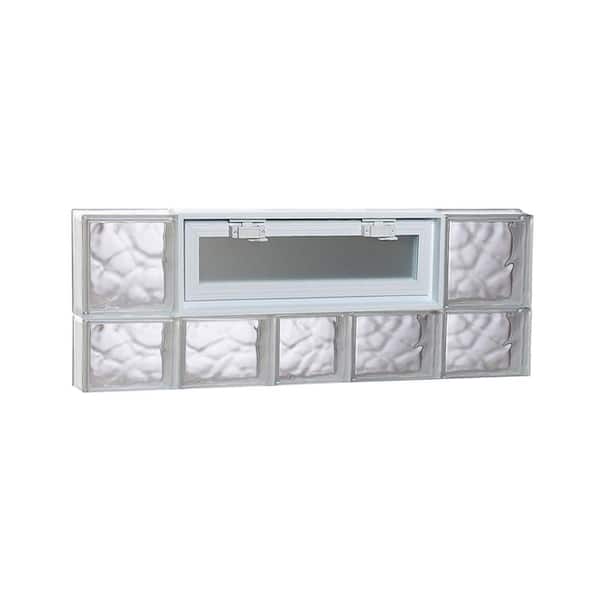 Clearly Secure 36.75 in. x 13.5 in. x 3.125 in. Frameless Wave Pattern Vented Glass Block Window