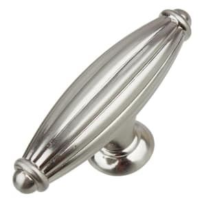 2-1/2 in. Satin Nickel Fluted Cabinet Drawer Knobs (10-Pack)