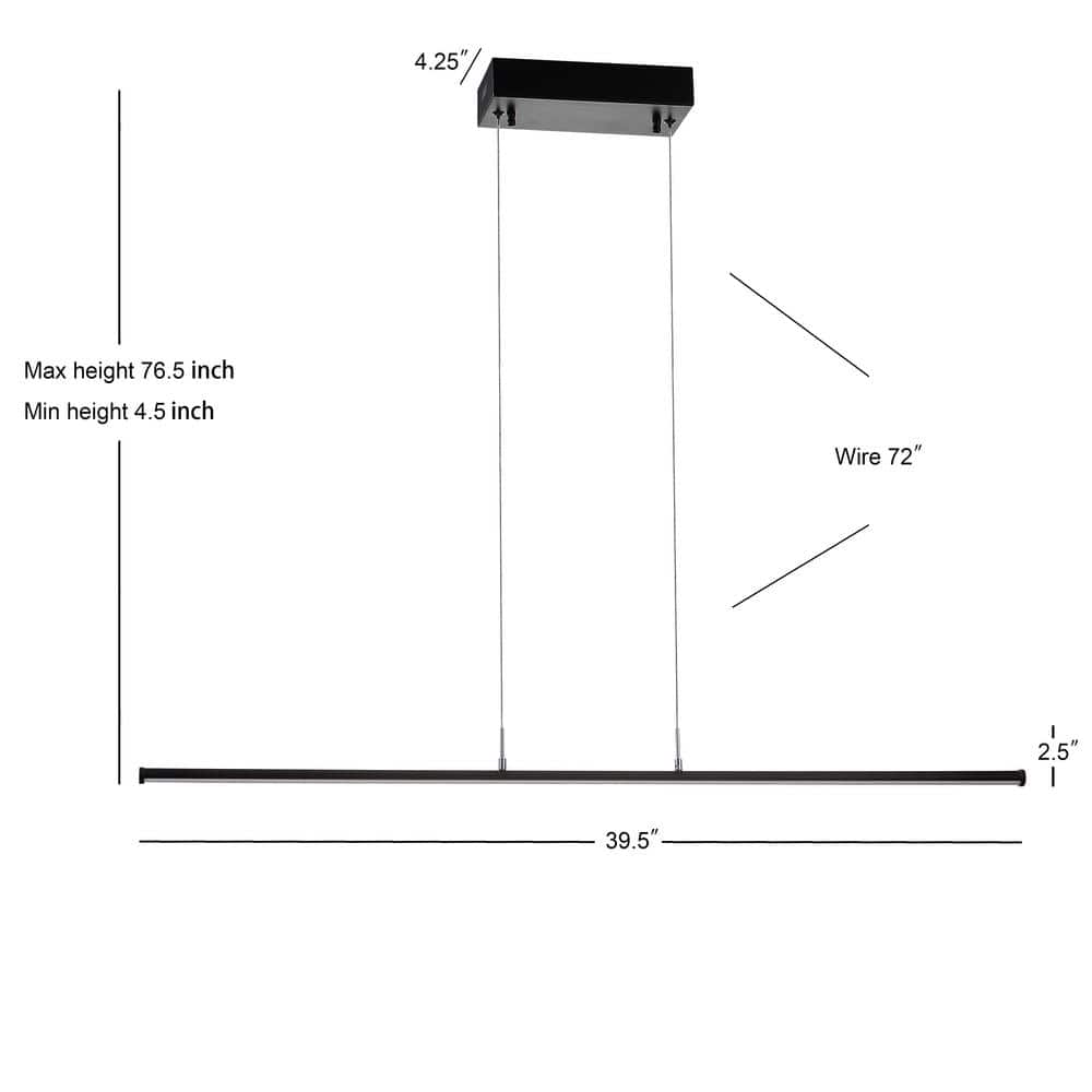 Conley 39.5" Black LED Linear Pendant Light