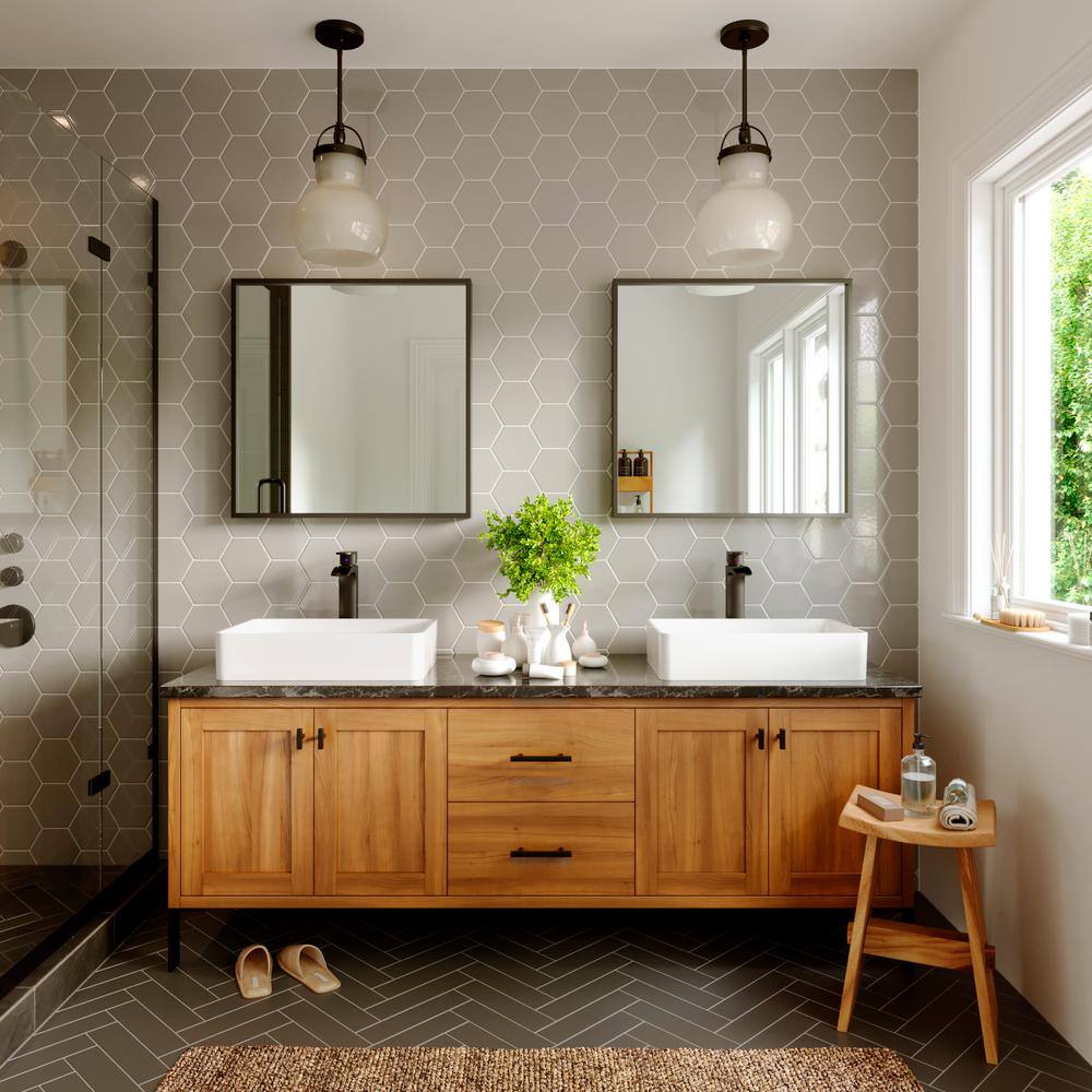 Matte Black Single-Handle Vessel Bathroom Faucet with Drain Assembly