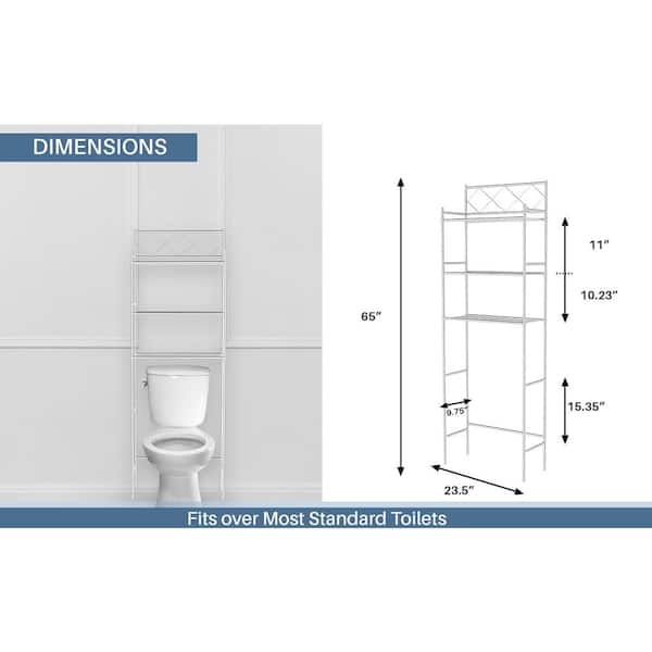 Organize It All Bronze 2-Tier Metal Freestanding Bathroom Shelf (25.25-in x  64.5-in x 10.25-in)