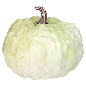 6.5 in. Green Textured Pumpkin Fall Harvest Table Top Decoration