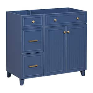 35.4 in. W x 17.8 in. D x 33.3 in. H Bath Vanity Cabinet without Top in Navy Blue