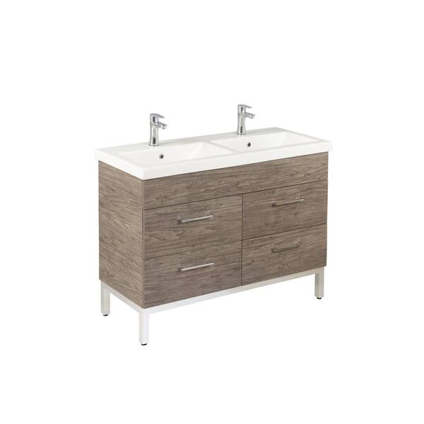 Empire Industries Infinity 48 in. W x 18 in. D Double Bath Vanity in Santorini with Ceramic Vanity Top in White