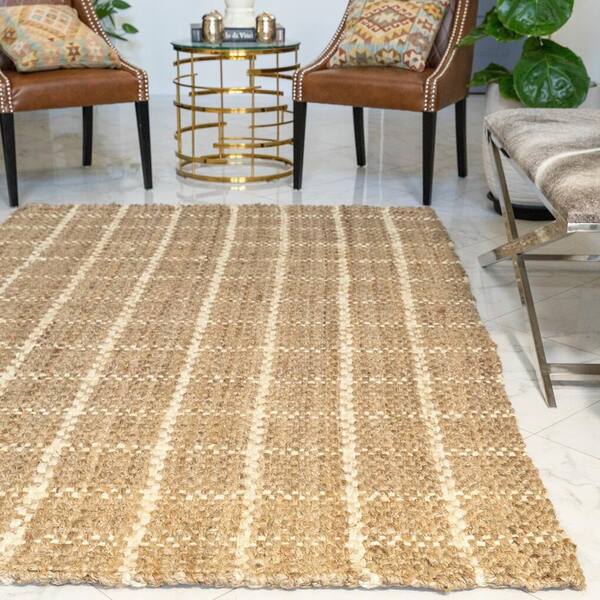 Natural Area Rugs Angelina Thick Hand Woven Jute Area Throw Rug Carpet 