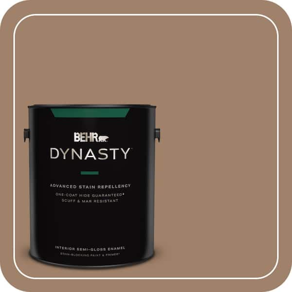 BEHR DYNASTY 1 gal. #ECC-40-3 Seasoned Acorn Semi-Gloss Enamel Interior Stain-Blocking Paint & Primer
