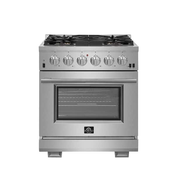 Forno Capriasca 30 in. 4.32 cu. ft. Gas Range with 5 Gas Burners Oven in Stainless Steel