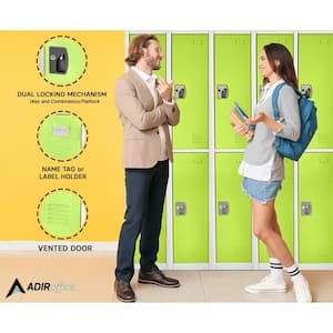 629-Series 72 in. H 2-Tier Steel Key Lock 2-Shelf Storage Locker Free Standing Cabinets in Green (2-Pack)