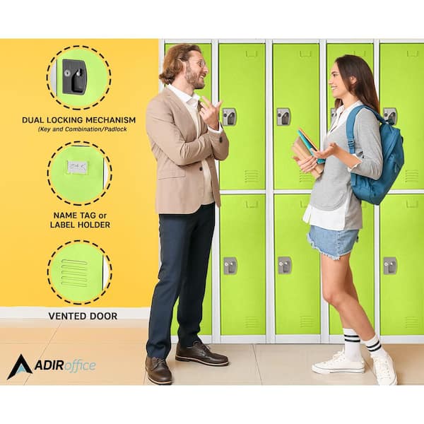 629-Series 72 in. H 2-Tier Steel Key Lock 2-Shelf Storage Locker Free Standing Cabinets in Green (2-Pack)