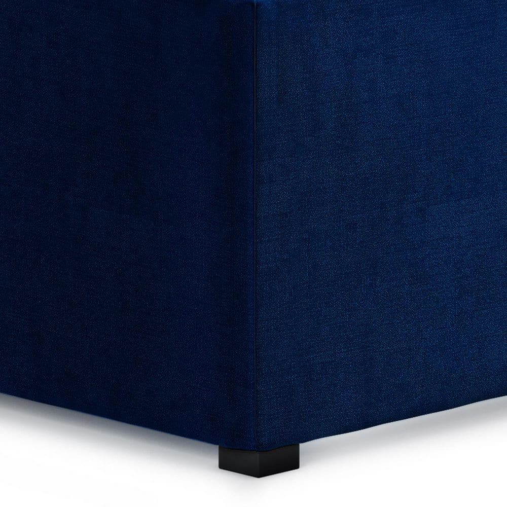 Avalon 35" Blue Velvet Square Coffee Table Storage Ottoman