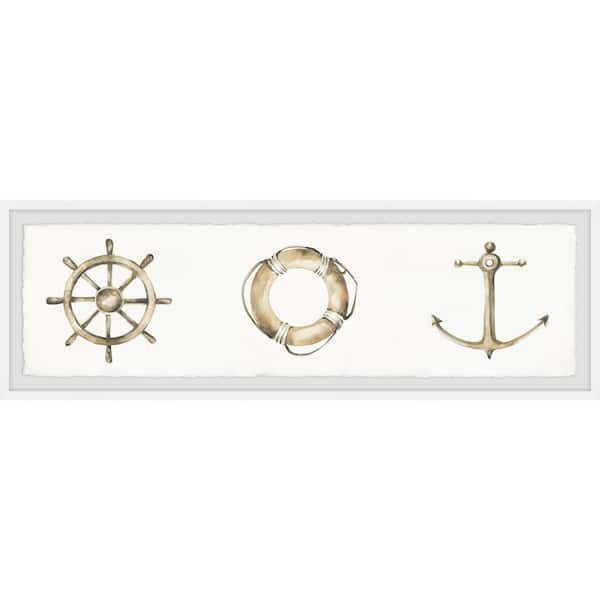 Unbranded "Sailing Symbols" by Marmont Hill Framed Travel Art Print 15 in. x 45 in.