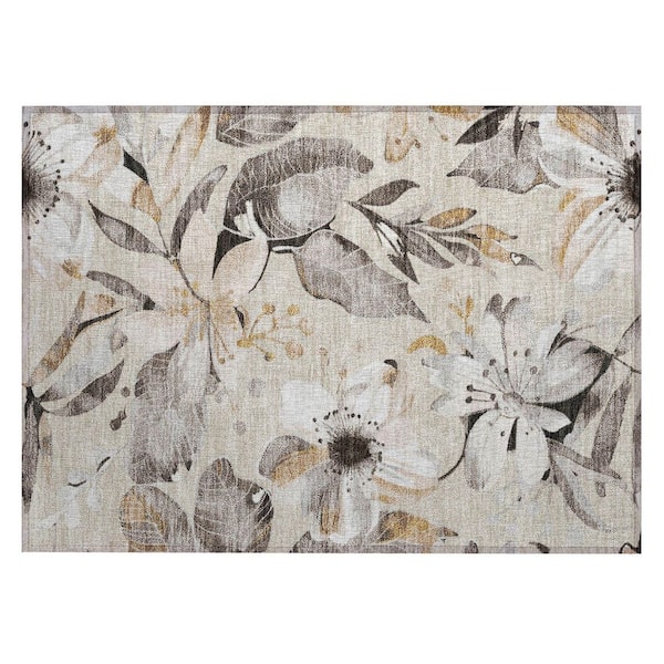 Chantille Machine Washable Indoor/Outdoor Abstract ACN2260 Beige 1 ft. 8 in. x 2 ft. 6 in. Accent Rug