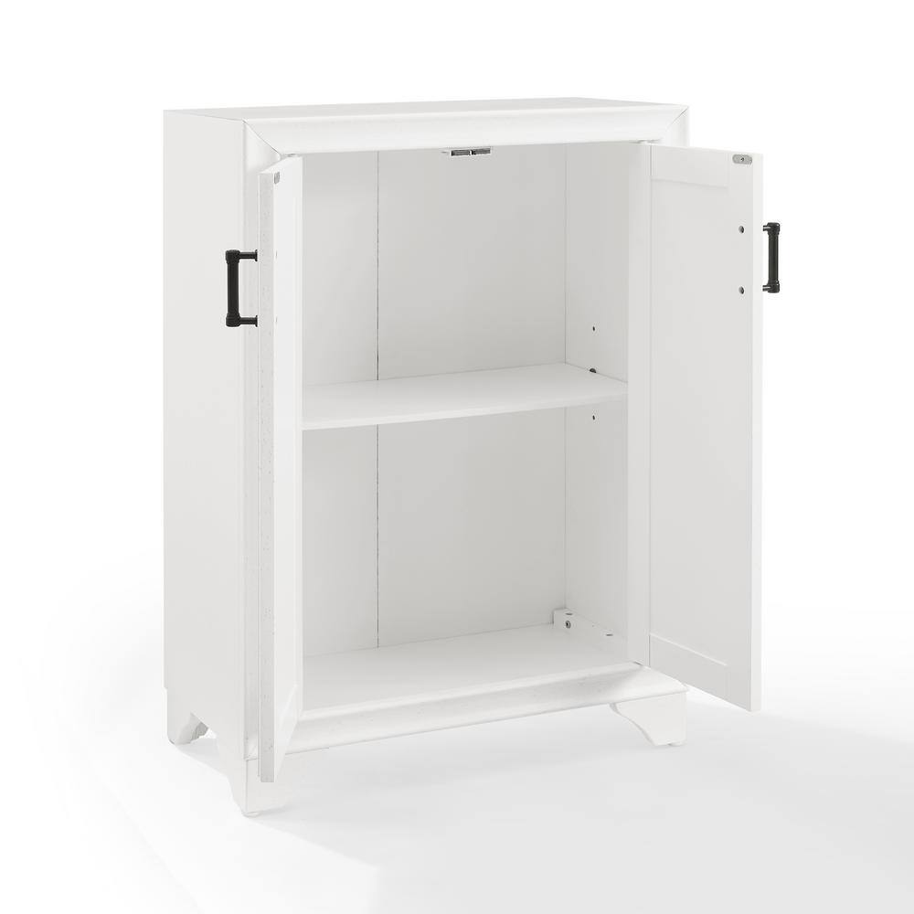 White Wooden Bathroom Accent Cabinet with Adjustable Shelving