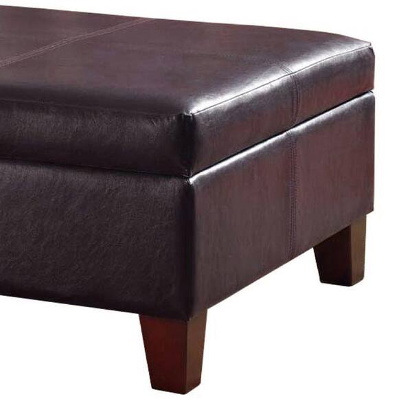 Hinged Storage, Faux Leather Ottoman B M