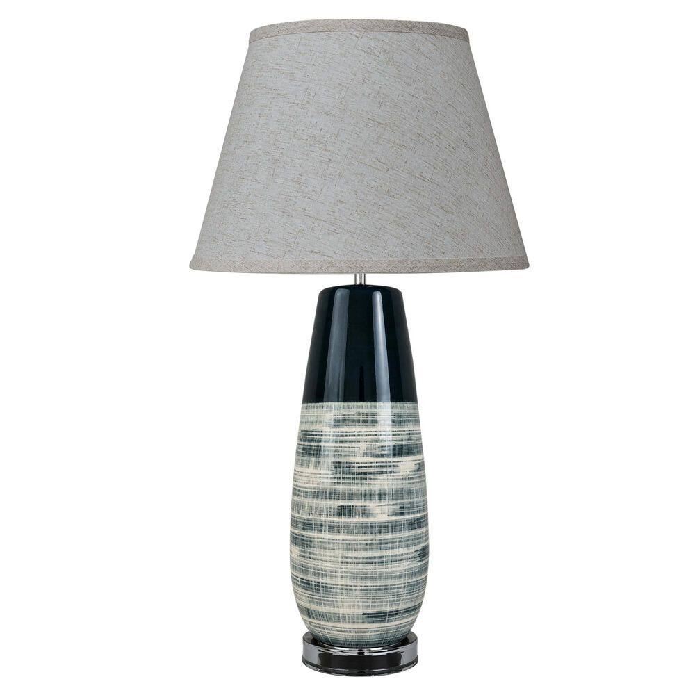 26.38 in. Blue and White Marbled Ceramic Table Lamp for Living Room with Beige Linen Shade price history on PriceWatchPro