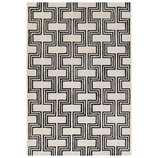 Jaipur Living Karoun Cream/Black 9 ft. x 12 ft. Geometric Handmade Area Rug