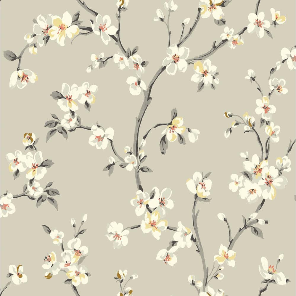 SURFACE STYLE Sakura Sterling Floral Blossom Vinyl Peel and