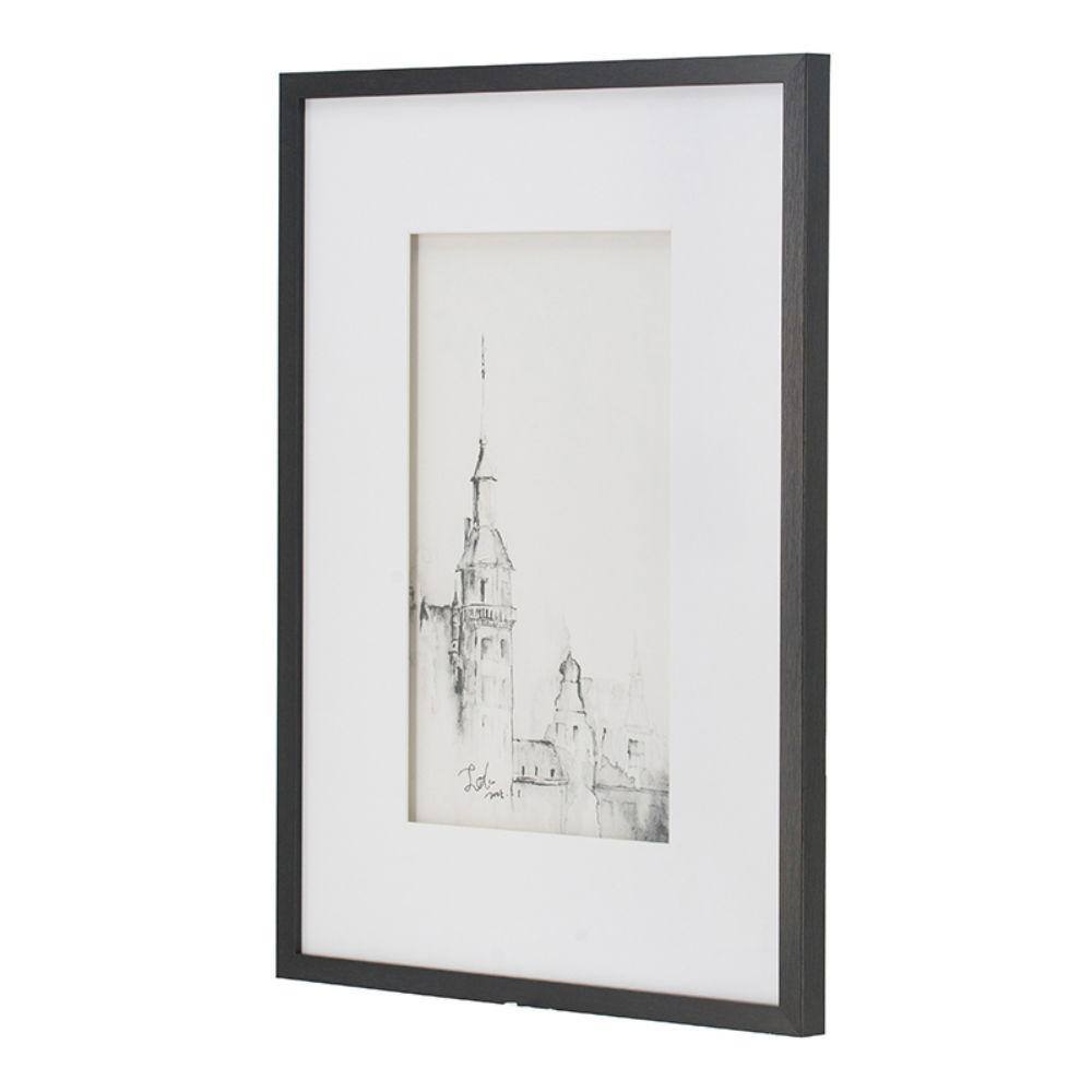 Black and White Architectural Framed Canvas Prints Set of 4