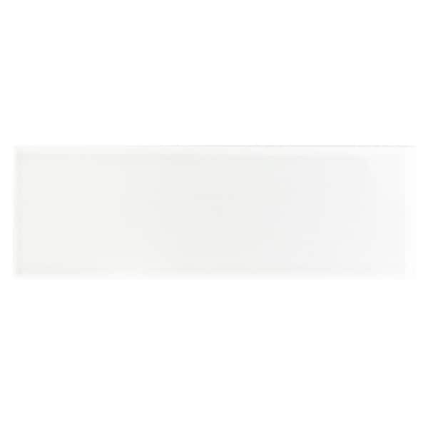 Giorbello Subway White 3 in. x 9 in. Glass Tile Sample