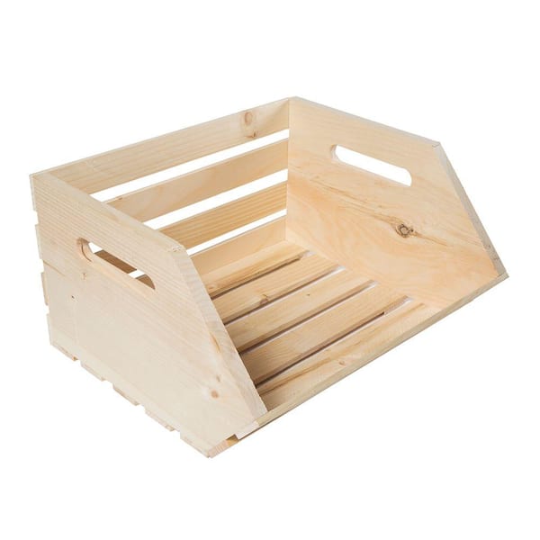 Crates & Pallet 15.5 in. x 13.5 in. x 9.63 in. Vegetable Wood Crate (2-Pack)