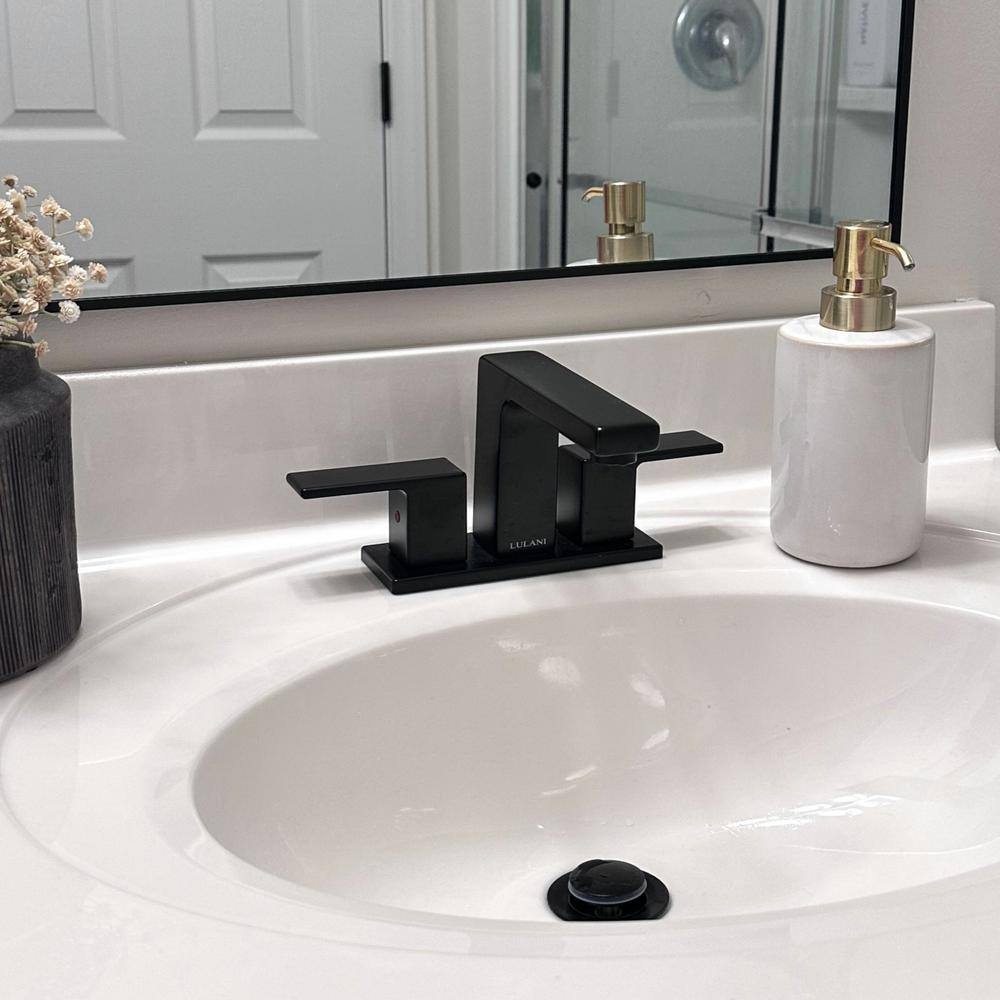 Capri Matte Black 2-Handle Centerset Bathroom Faucet