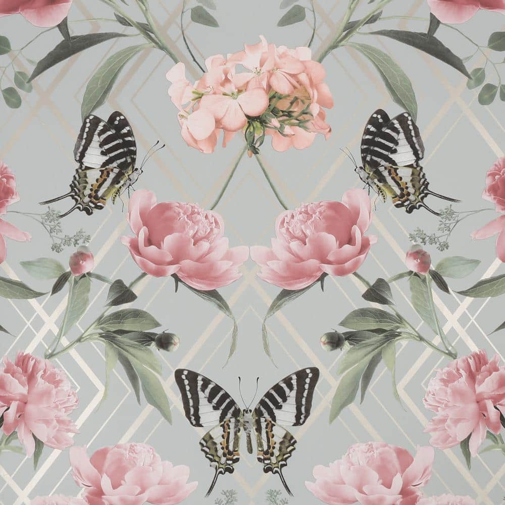 ROSE GOLD PINK WALLPAPER GEOMETRIC METALLIC MARBLE TRELLIS STRIPE