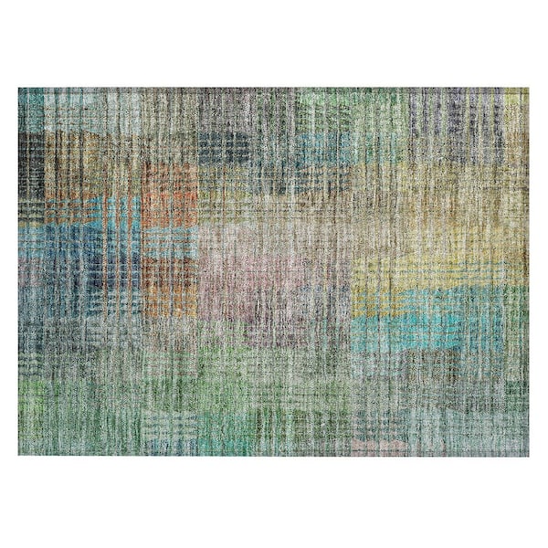 Chantille Machine Washable Indoor/Outdoor Abstract ACN828 Green 1 ft. 8 in. x 2 ft. 6 in. Area Rug