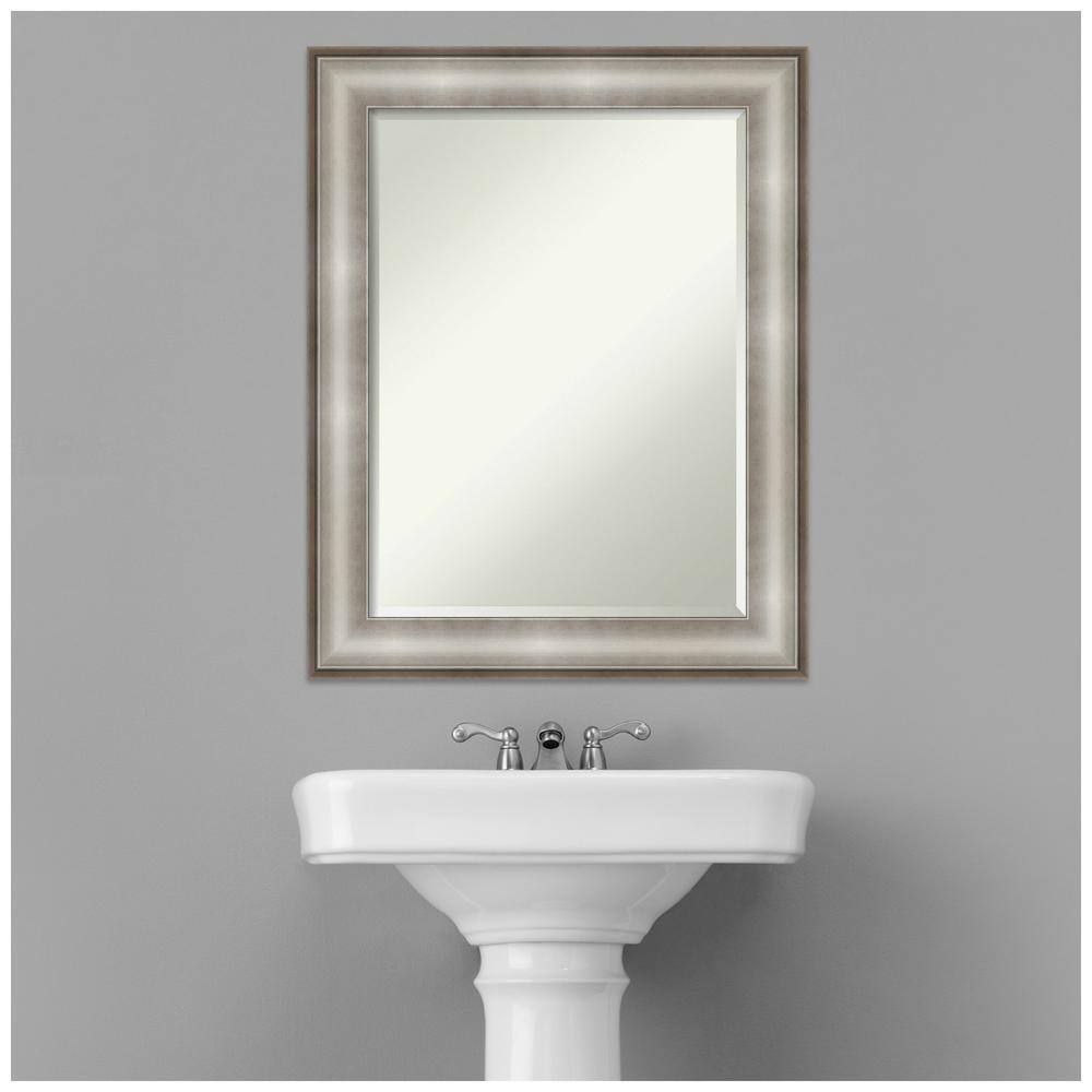 Silver Rectangular Bathroom Vanity Wall Mirror