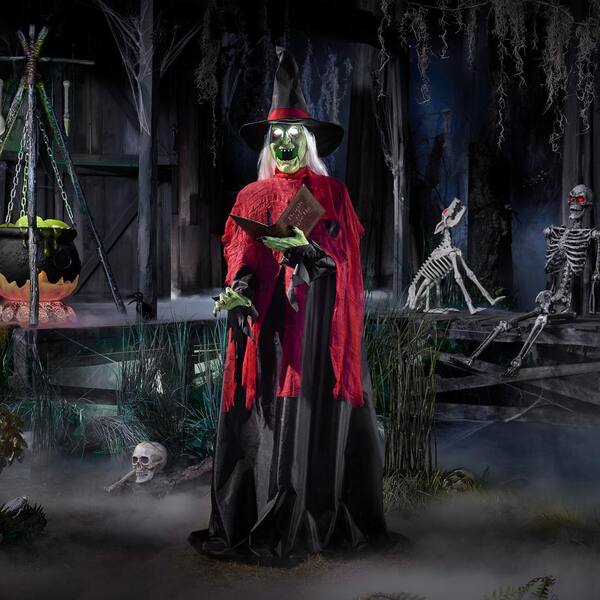 Home Accents Holiday 6 ft Animated Standing Witch Halloween Animatronic