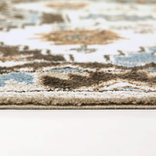 Louise Brown/Beige/Blue 8 ft. x 10 ft. Area Rug