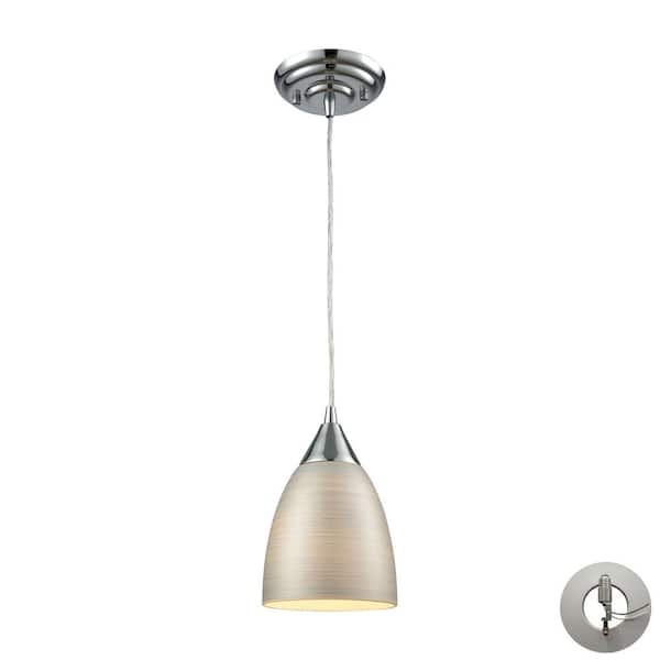 Titan Lighting Marcie 1-Light Polished Chrome Mini Pendant Light with Glass Shade