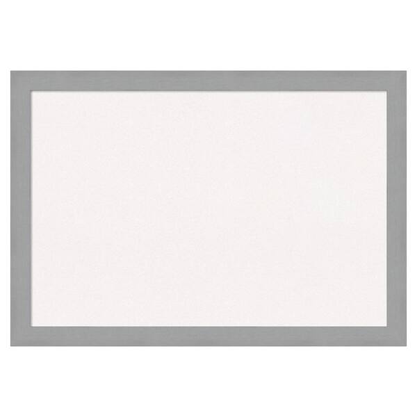 Amanti Art Brushed Nickel White Corkboard 39 in. x 27 in. Bulletin