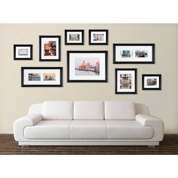Pinnacle 9-Opening 8 in. x 10 in. Matted Picture Frame Set