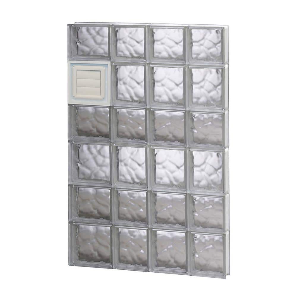 Clearly Secure 25 in. x 40.5 in. x 3.125 in. Frameless Wave Pattern ...