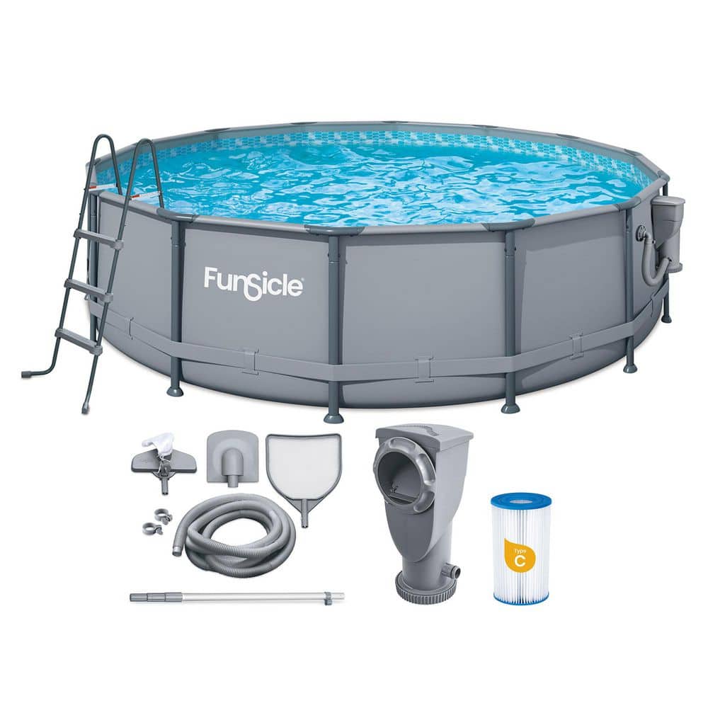 Funsicle Oasis 14 ft. Round 42 in. Deep Above Ground Pool Set