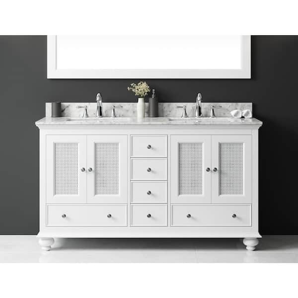 Aerin 57.8 in. W x 20.94 in. D x 32.68 in. H Bath Vanity Cabinet Only in White