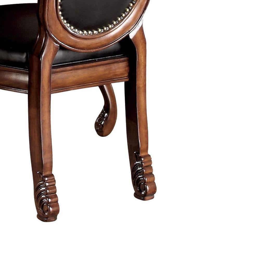 High Back Black Faux Leather Upholstered Side Chair