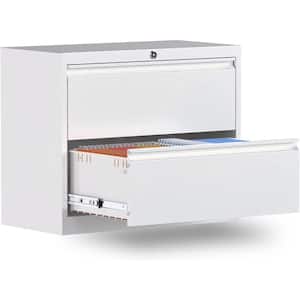 High Performance 35.55 in. W x 28.93 in. H x 15.86 in. D Metal 2-Drawers storage cabinet Set in White