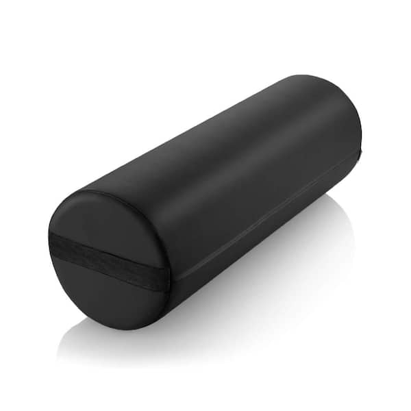 Black 26 in. W Round Outdoor Bolster Pillow