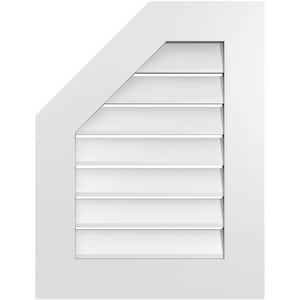 20 in. x 26 in. Octagonal Surface Mount PVC Gable Vent: Functional with Standard Frame