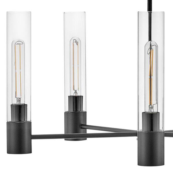 LARK - Shea 5-Light Black Tubed Chandelier