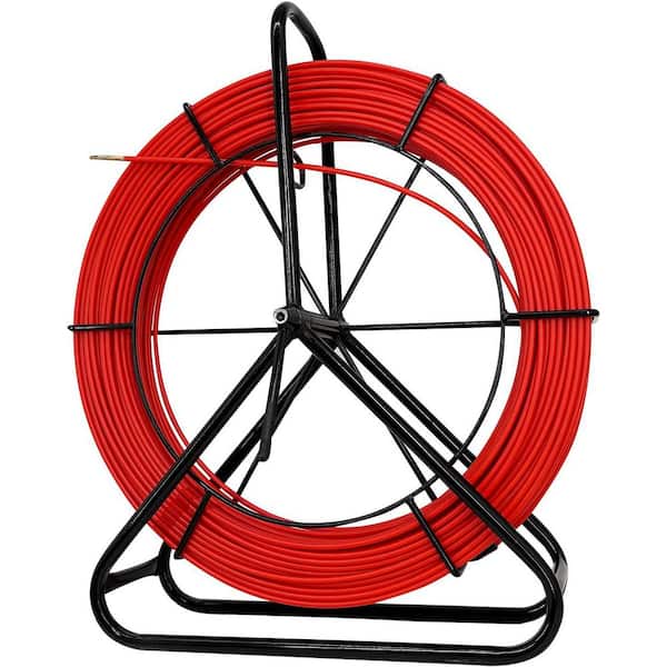 500 ft. Fiberglass Electrical Cable Puller with Steel Reel Stand and Accessories for Convenient Cable Running