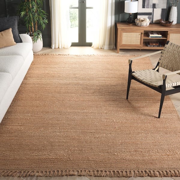 Natural Fiber 8 ft. x 10 ft. Natural Solid Color Area Rug