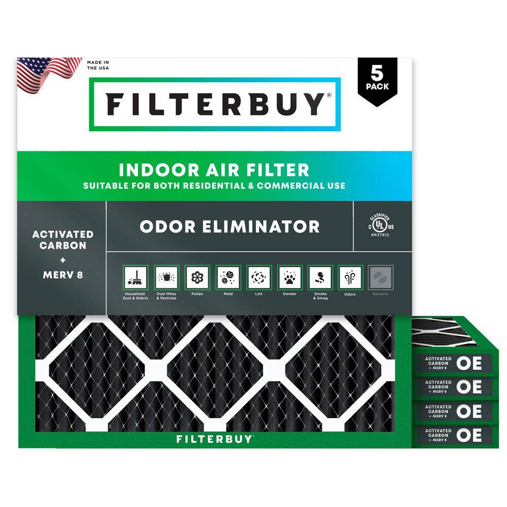 10 in. x 10 in. x 1 in. MERV 8 (FPR 5) Odor Eliminator Pleated HVAC AC Furnace Air Filters Replacement (5-Pack) price history on PriceWatchPro