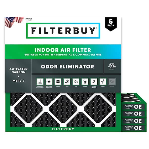24 in. x 24 in. x 1 in. MERV 10 (FPR 6) Odor Eliminator Pleated HVAC AC Furnace Air Filters Replacement (5-Pack)