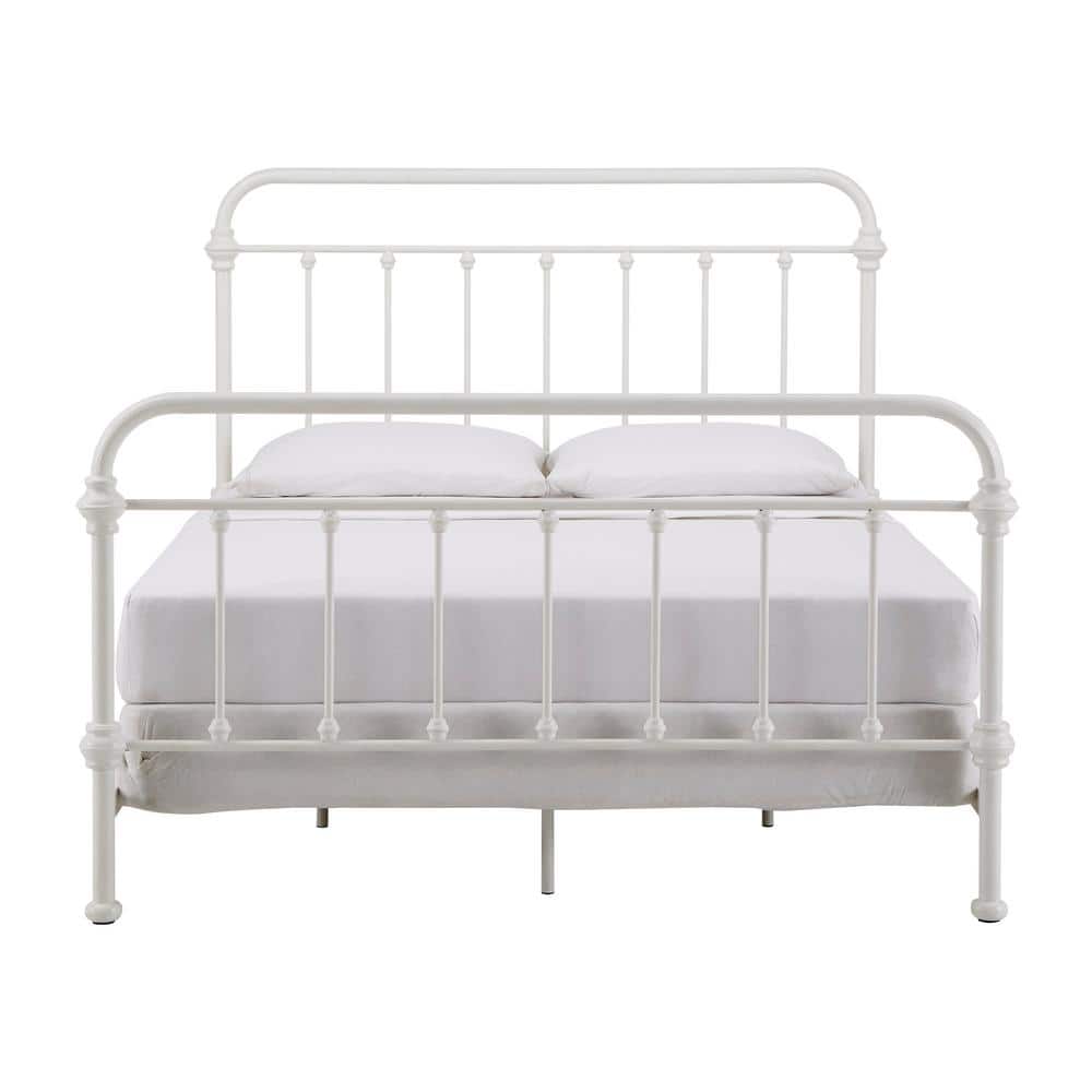 INSPIRE Q Antique White Antique Graceful Victorian Metal Queen Bed