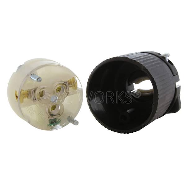 AC WORKS NEMA 6-20P 20A 250V Straight-blade Plug with UL, C-UL