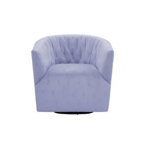 Arlene Lilac Upholstered Velvet Accent Arm Chair With Swivel Base