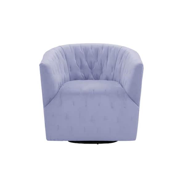 Rustic Manor Arlene Lilac Upholstered Velvet Accent Arm Chair With Swivel Base