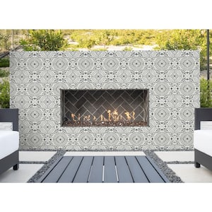 Encaustic Baroque Stamp 8 in. x 8 in. Matte Porcelain Patterned Look Floor and Wall Tile (5.16 sq. ft./Case)